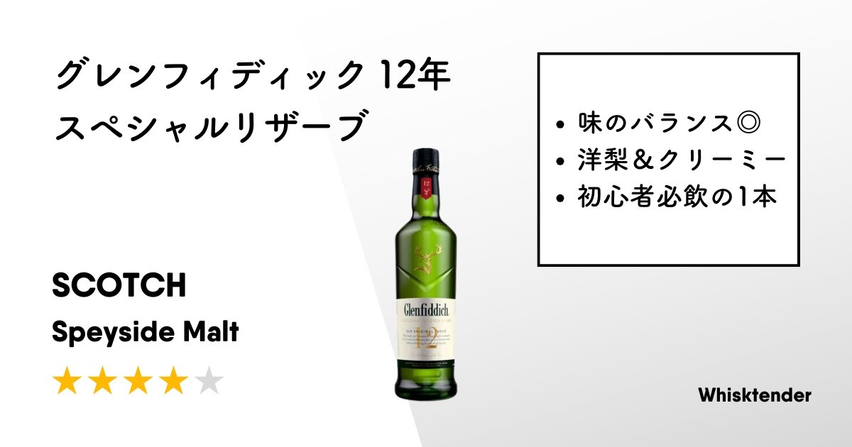 グレンフィディック 12年 スペシャルリザーブの評価・レビュー