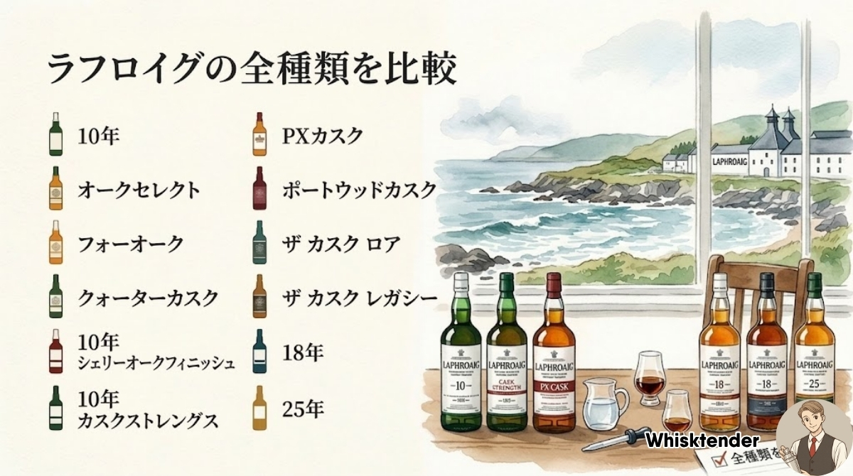 ラフロイグの全種類を一覧で比較