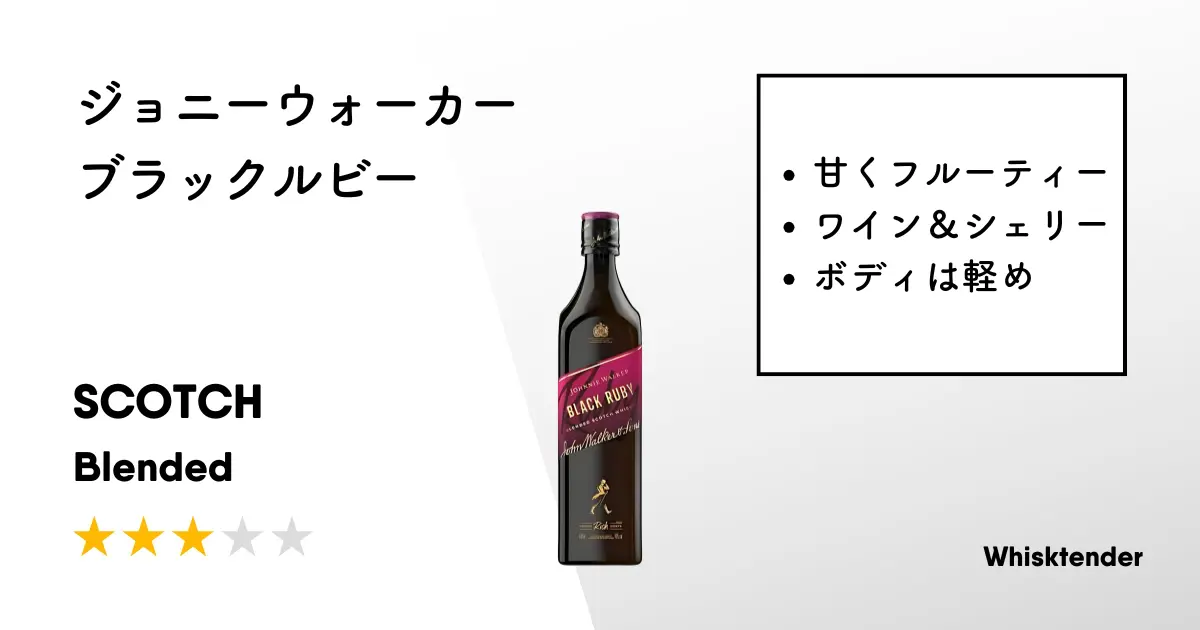 レビュー｜ジョニーウォーカー ブラックルビー【ジョニーの個性はあり