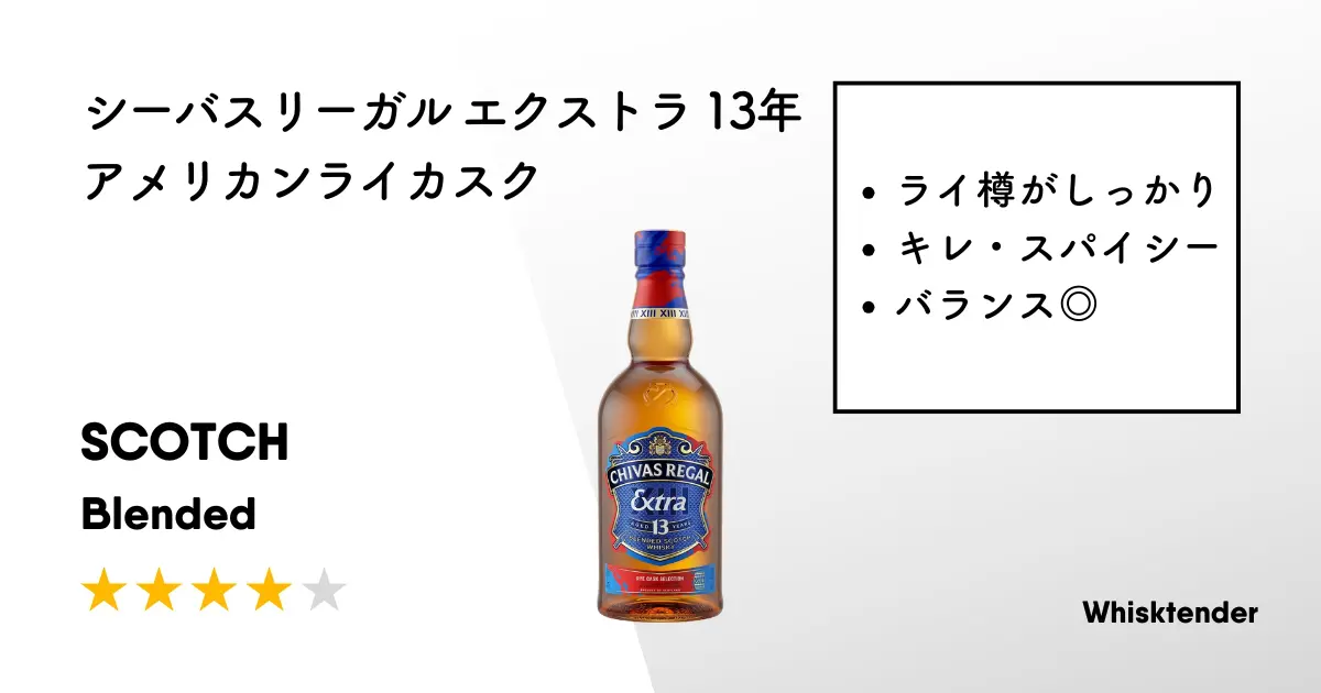 レビュー｜シーバスリーガル エクストラ 13年 アメリカンライカスク