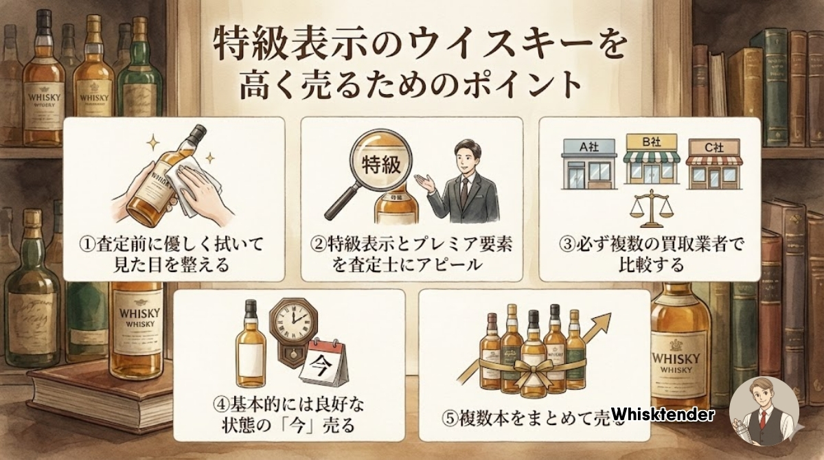 特級表示のウイスキーを買取に出す際の注意点